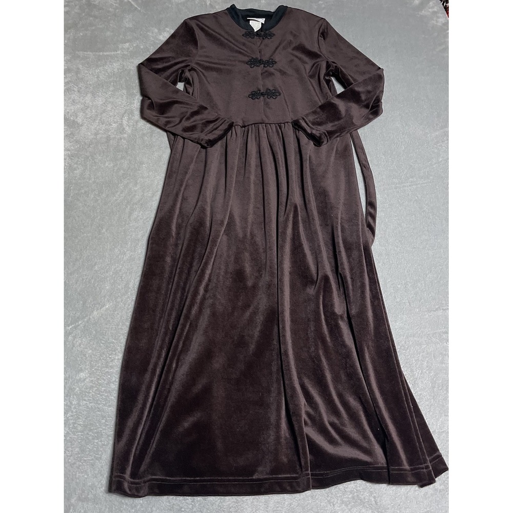 Vintage Studio Ease Dress Womens 14P Brown‎ Velour Velvet Whimsy Forest Fairy